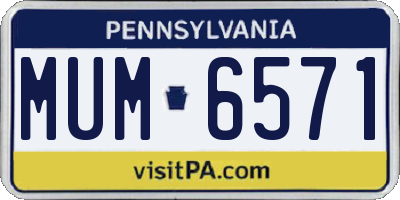 PA license plate MUM6571