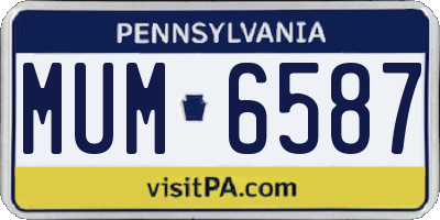 PA license plate MUM6587
