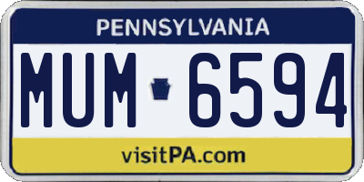 PA license plate MUM6594
