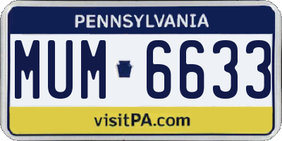 PA license plate MUM6633
