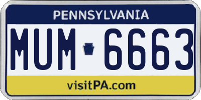 PA license plate MUM6663