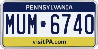 PA license plate MUM6740