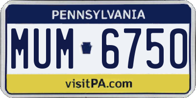 PA license plate MUM6750