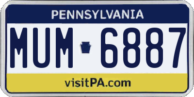 PA license plate MUM6887