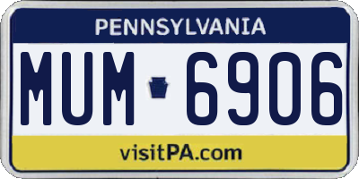 PA license plate MUM6906