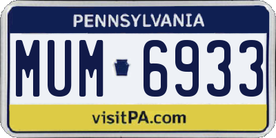 PA license plate MUM6933