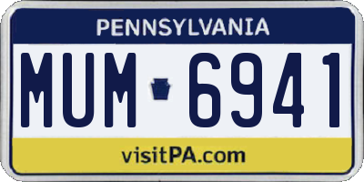 PA license plate MUM6941