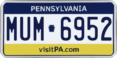 PA license plate MUM6952