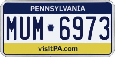PA license plate MUM6973