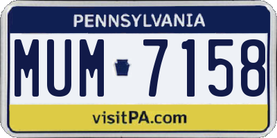 PA license plate MUM7158