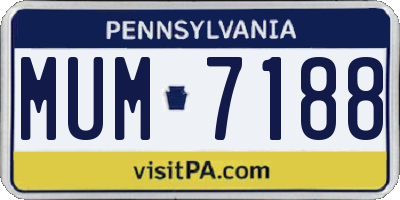PA license plate MUM7188
