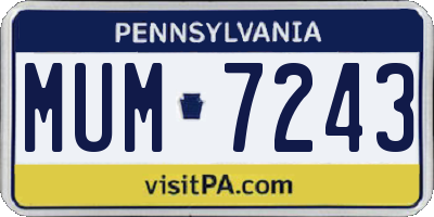 PA license plate MUM7243