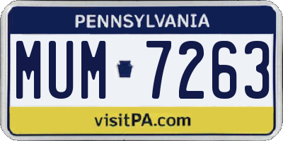 PA license plate MUM7263