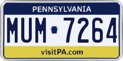 PA license plate MUM7264