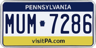 PA license plate MUM7286