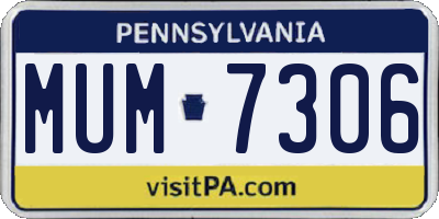 PA license plate MUM7306