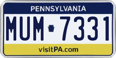 PA license plate MUM7331