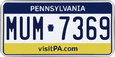PA license plate MUM7369