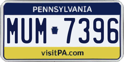 PA license plate MUM7396