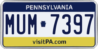 PA license plate MUM7397