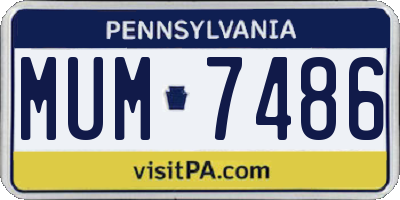 PA license plate MUM7486