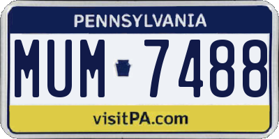 PA license plate MUM7488