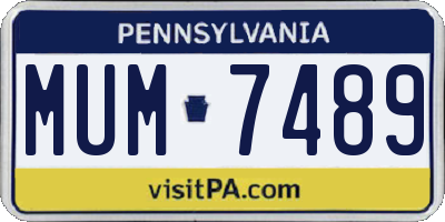 PA license plate MUM7489