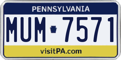 PA license plate MUM7571