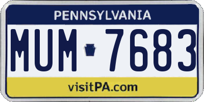 PA license plate MUM7683