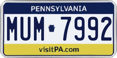 PA license plate MUM7992