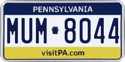 PA license plate MUM8044