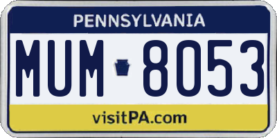 PA license plate MUM8053