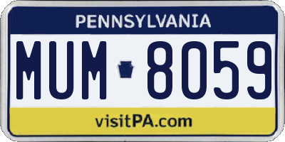 PA license plate MUM8059