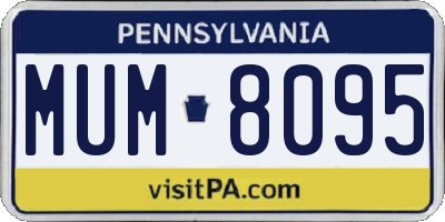 PA license plate MUM8095