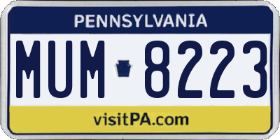PA license plate MUM8223