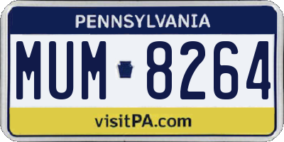 PA license plate MUM8264