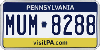 PA license plate MUM8288