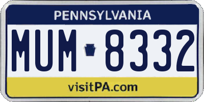 PA license plate MUM8332