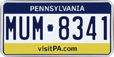 PA license plate MUM8341