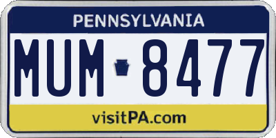 PA license plate MUM8477