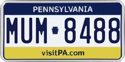 PA license plate MUM8488