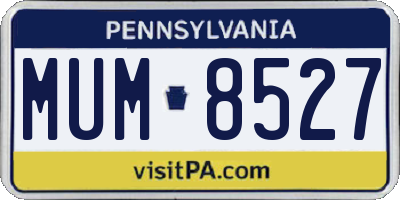 PA license plate MUM8527