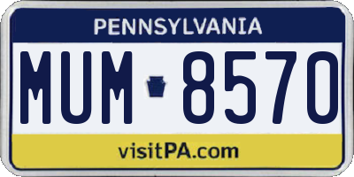 PA license plate MUM8570