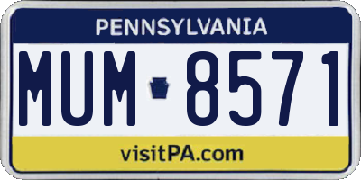 PA license plate MUM8571