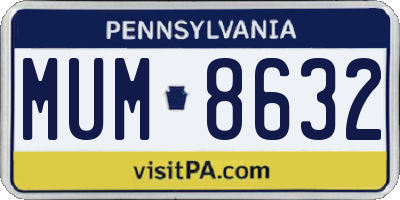 PA license plate MUM8632