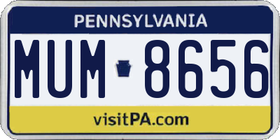 PA license plate MUM8656