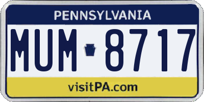 PA license plate MUM8717