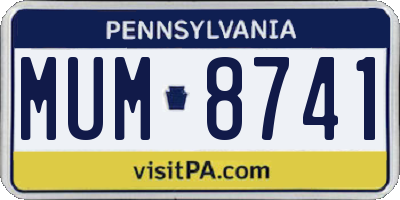 PA license plate MUM8741