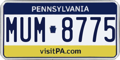 PA license plate MUM8775