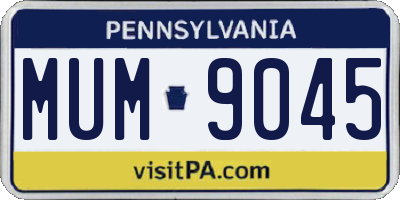 PA license plate MUM9045